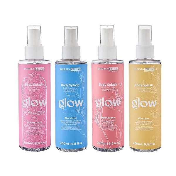 Kit Com 4 Body Splash Corporal Linha Glow 200ml Cada