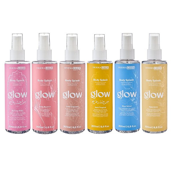 Kit Glow Linha Completa Com 6 Body Splash Corporal 200ml Cada