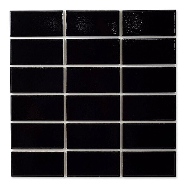 Pastilhas Cerâmicas Black Mate 05X10 cm - Caixa C/ 1,5m²