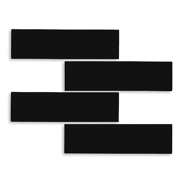 Pastilhas Cerâmicas Black Mate 07X26 cm - Caixa C/ 0,92m²