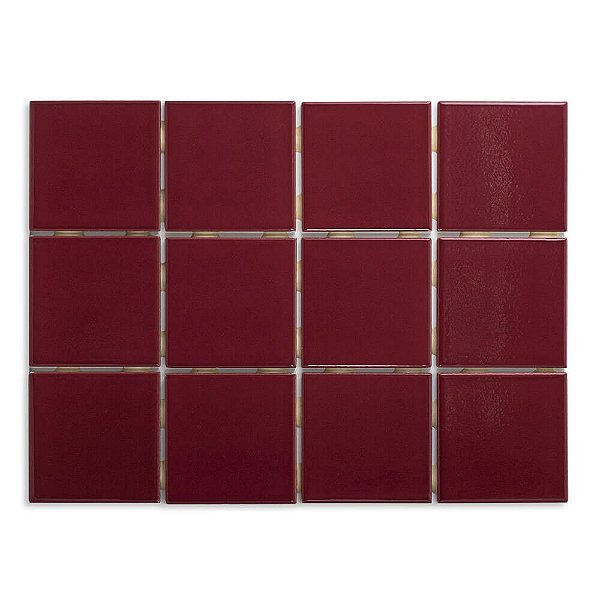 Pastilhas Cerâmicas Guindo 10X10 cm - Caixa C/ 1,95m²