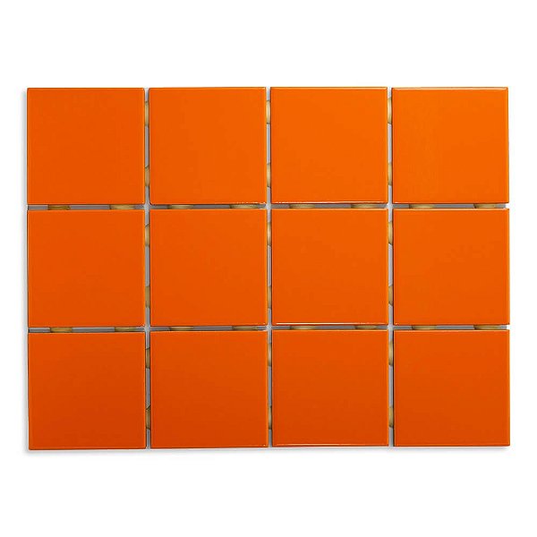 Pastilhas Cerâmicas Laranja 10X10 cm - Caixa C/ 1,95m²