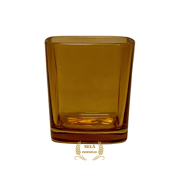 COPO DE VIDRO CITRINO PARA VELAS 200ML (AMBAR)