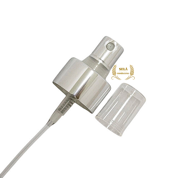 VÁLVULA SPRAY PRATA COM TAMPA TRANSPARENTE R.28/410