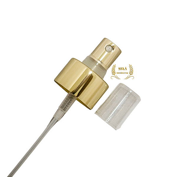 VÁLVULA SPRAY DOURADA COM TAMPA TRANSPARENTE R.28/410