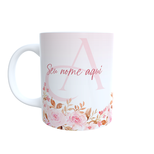 Caneca Alfabeto Floral