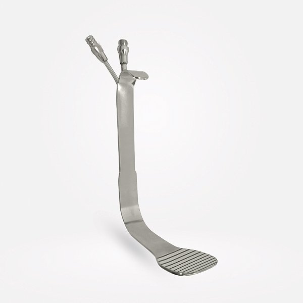 Afastador para Platisma com Fibra Óptica e Sugador 10cm