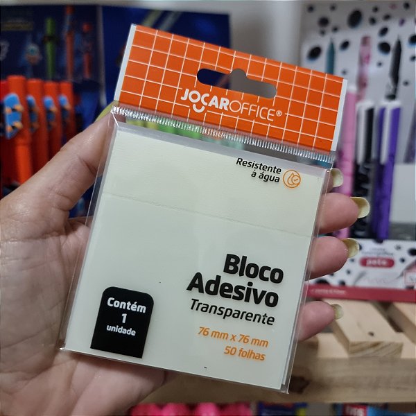 BLOCO ADESIVO TRANSPARENTE CRISTAL