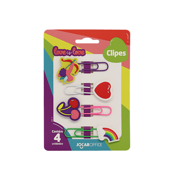 KIT CLIPES LOVE IS LOVE CUPIDO (4 UNIDADES)