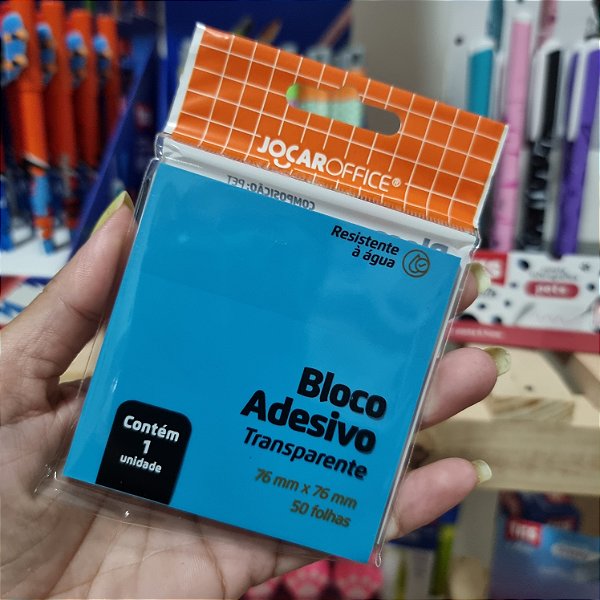 BLOCO ADESIVO TRANSPARENTE AZUL