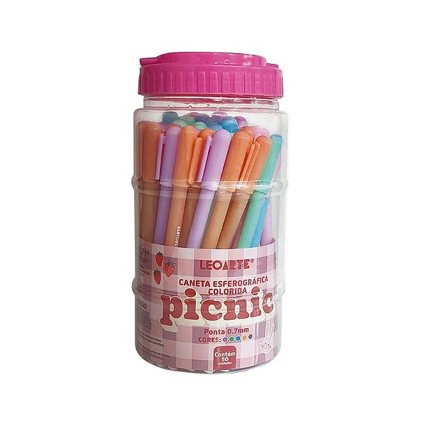 CANETA ESF. PICNIC 0.7 COLORIDA