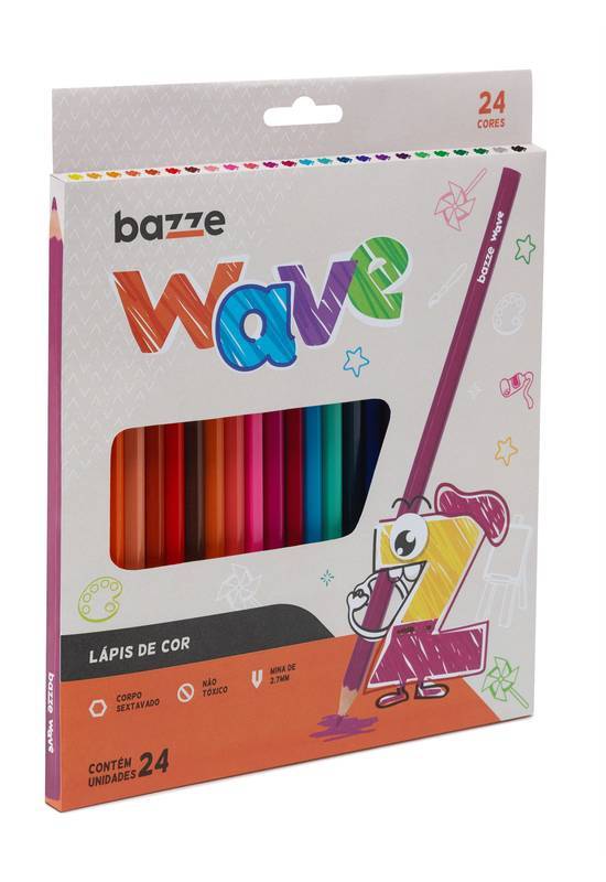 LÁPIS DE COR BAZZE WAVE 24 CORES