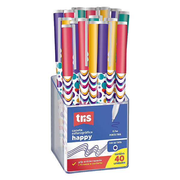 CANETA ESF TRIS HAPPY
