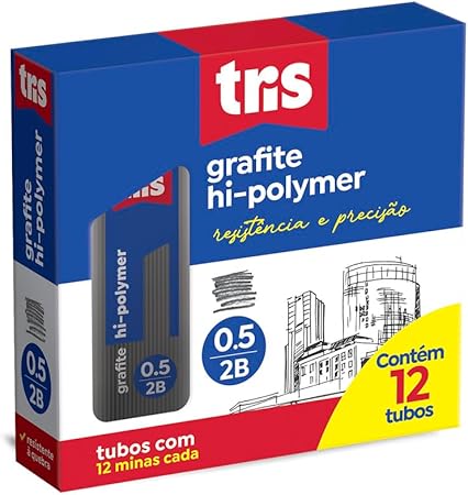 Grafite Tris Hipoly 0.5 mm Traço 2B