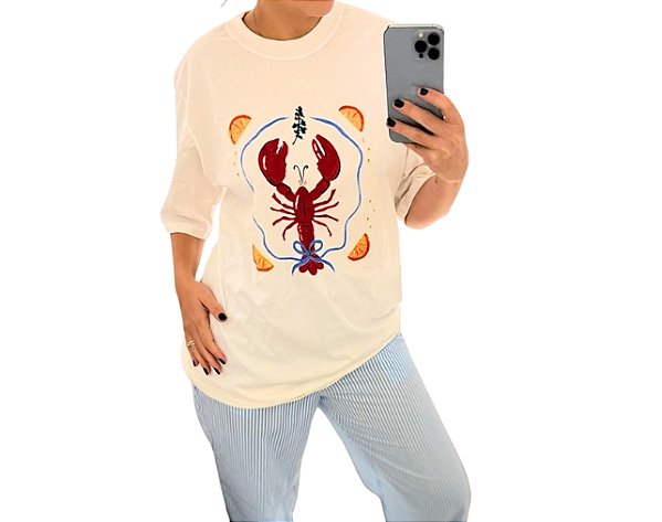 Max T-shirt Lagosta e laranjas