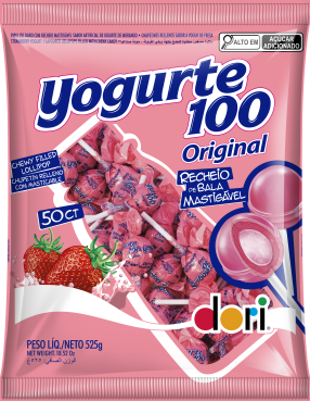 PIRULITO RECHEADO YOGURTE100 ORIGINAL 525G DORI