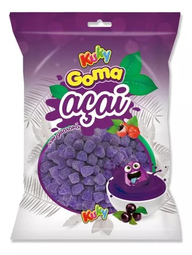 BALA DE GOMA JUJUBA DE AÇAI COM GUARANÁ 500G KUKY