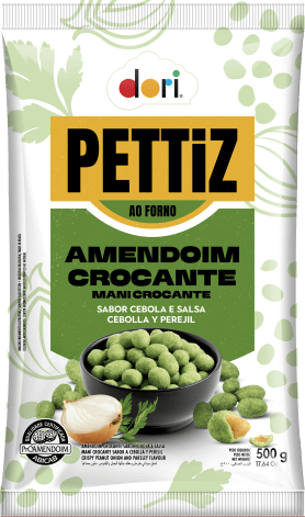 AMENDOIM CROCANTE PETTIZ CEBOLA E SALSA 500G DORI