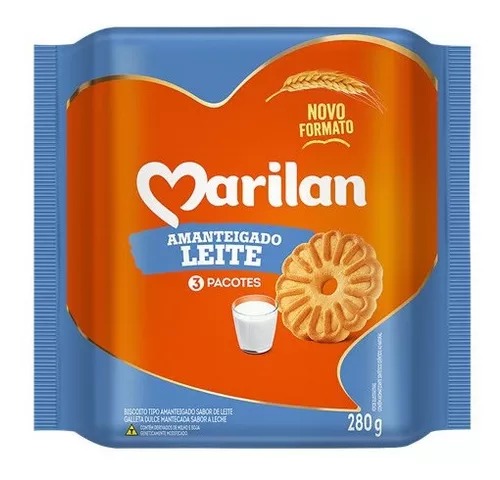 BISCOITO BOLACHA AMANTEIGADO DE LEITE 280G MARILAN