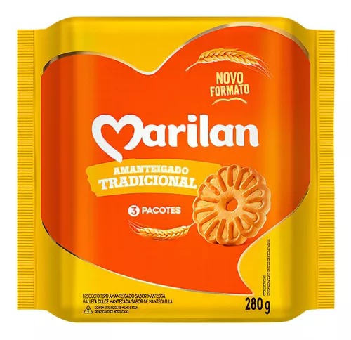 BISCOITO BOLACHA AMANTEIGADO TRADICIONAL 280G MARILAN