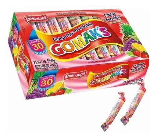 GOMA TUBO FRUTAS GOMAKS 30UN AMENDUPÃ