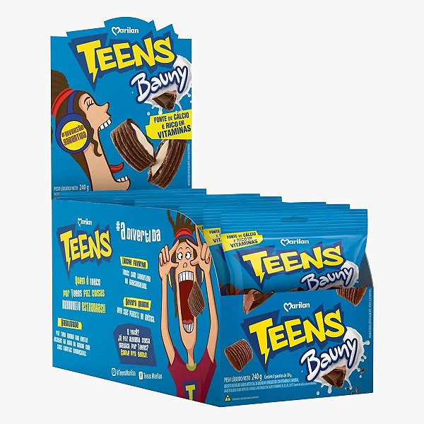 BISCOITO WAFER TEENS BAUNY 8UN DE 30G CADA MARILAN