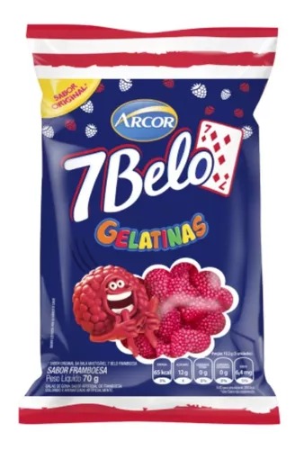 BALA DE GELATINA FRAMBOESA 7 BELO 70G ARCOR