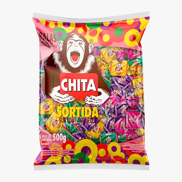 BALA MOLE MASTIGÁVEL CHITA SABOR SORTIDO 500G ICEKISS