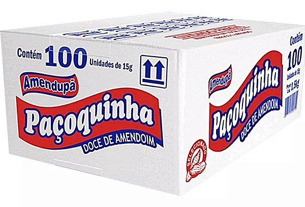 PAÇOCA ROLHA EMBRULHADA CAIXA 1,5KG 100 UNIDADES AMENDUPÃ