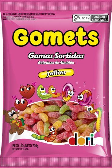 GOMA MINHOCAS FRUTAS GOMETS 700G DORI