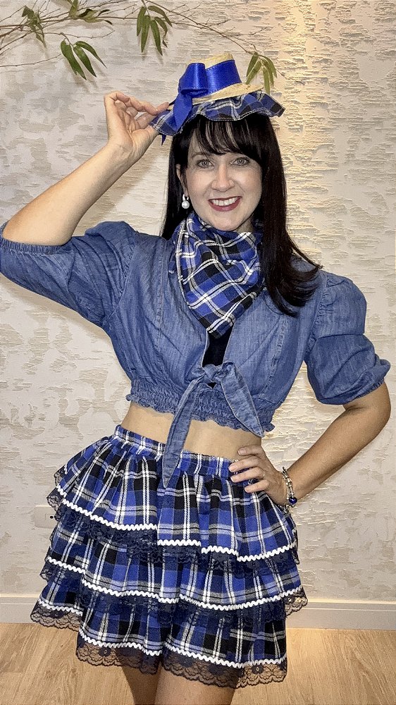 Saia Xadrez Azul