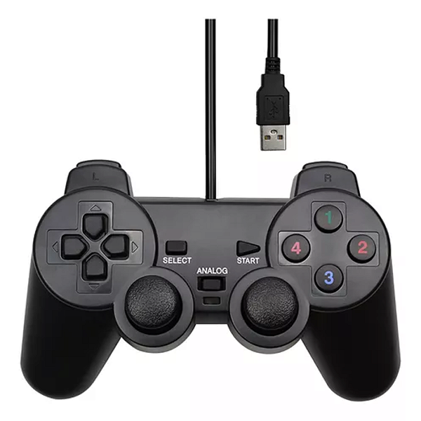 CONTROLE JOYSTIC USB UCOM DUAL SHOCK ANALOGICO PC PS2 GAME