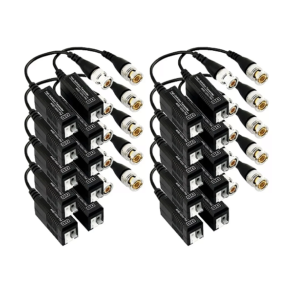DEZ PARES VÍDEO BALUN PARA CAMERA INTELBRAS HD CVI MULTI HD