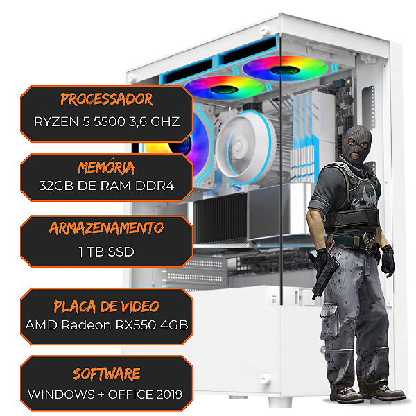 PC GAMER RYZEN 5 5500 3,6GHZ / 32GB RAM DDR4 /  1TB SSD