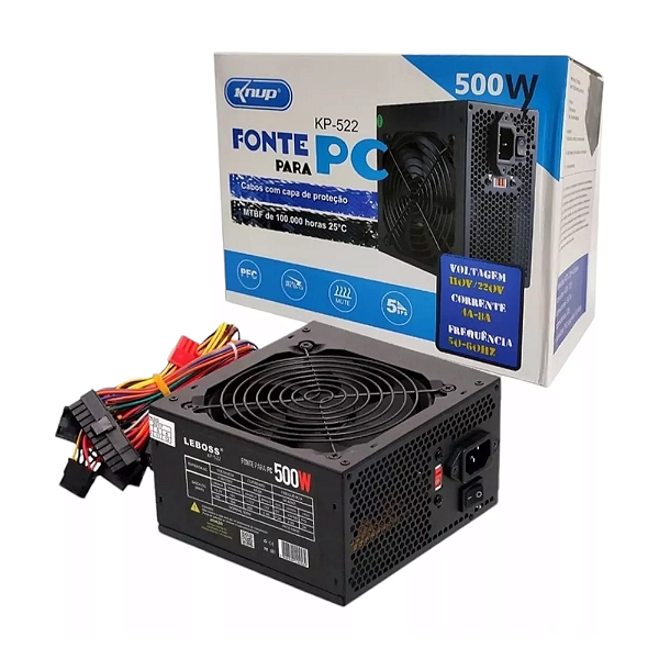 FONTE ATX 500W KNUP