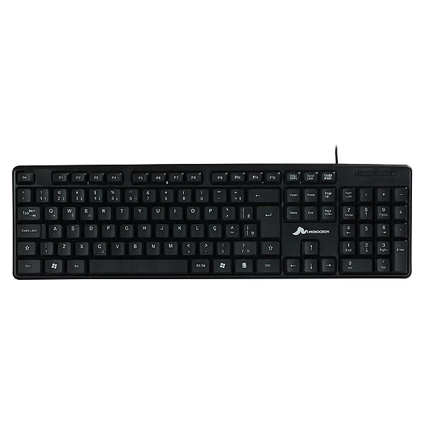 TECLADO MONOCRON MN8236 QWERTY PORTUGUÊS BRASIL COR PRETO