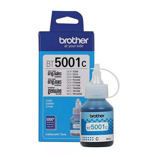 TINTA BROTHER BT5001C T4500 T300 T500 T700 AZUL ORIGINAL