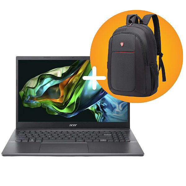 KIT NOTEBOOK ACER ASPIRE 5 A515-57 INTEL CORE I5 12450H  15.6 FHD RAM 8GB SSD 256 NVME COM MOCHILA E MOUSE