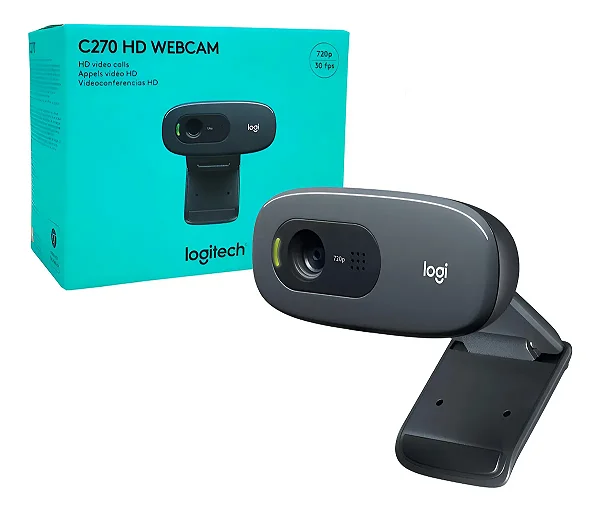 WEBCAM LOGITECH C270 C/ MICROFONE USB PRETO