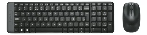 KIT TECLADO E MOUSE LOGITECH MK220 S/FIO PRETO