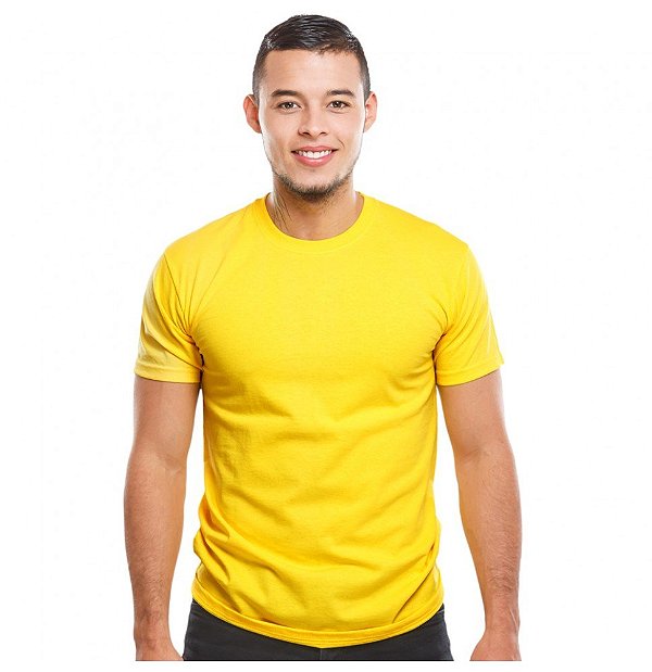Camiseta Masculina Malha Fria PV Amarelo Ouro