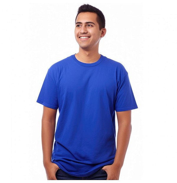 Camiseta Masculina Malha Fria PV Azul Royal