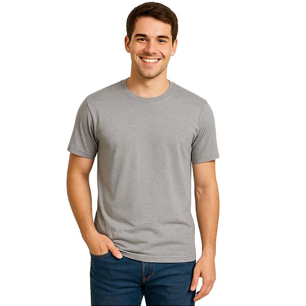 Camiseta Masculina Malha Fria PV Cinza Mescla