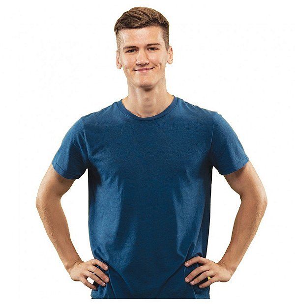 Camiseta Masculina Malha Fria PV Azul Petroleo