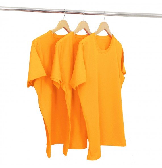 Kit 3 Camisetas Masculina Malha Fria PV Laranja