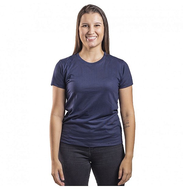 Baby Look Malha Fria PV Azul Marinho