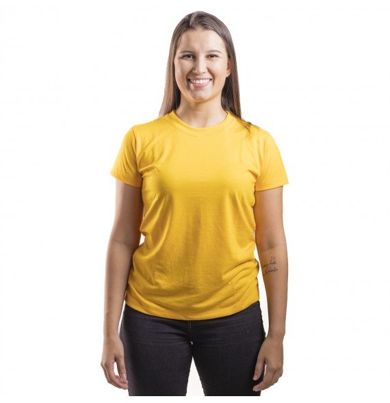 Baby Look Malha Fria Amarelo Ouro