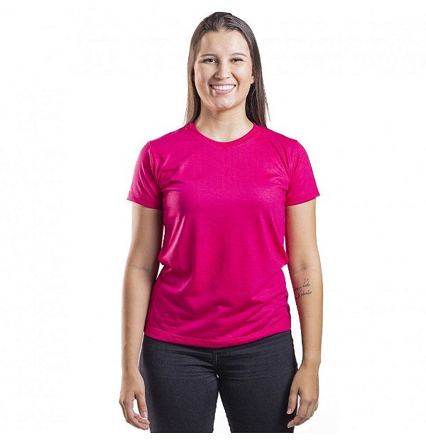 Baby Look Feminina Malha Fria PV Pink
