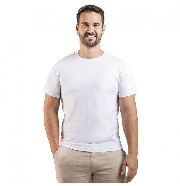 Camiseta Algodão Branca Básica Premium 30.1 Penteado
