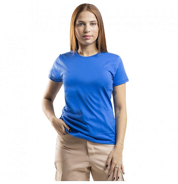 Baby Look Algodão Azul Royal Premium Basic